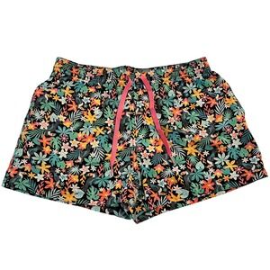 Chubbies Bloomerang Medium Tropical Floral Lined Swim Trunks Green 4" Inseam